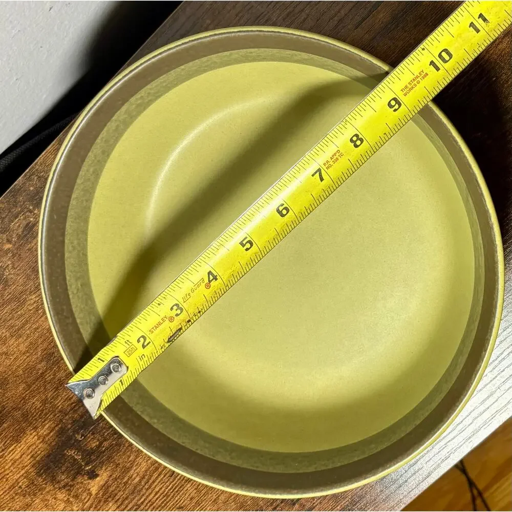 Vintage Arrow Stone Apache Green Kasuga Japan 9.5” Serving Bowl MCM 691